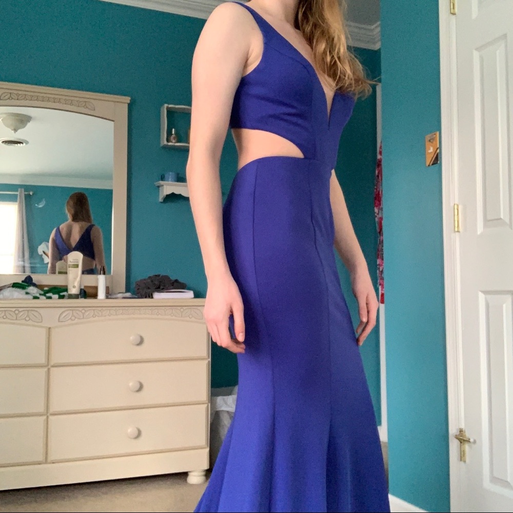 Indigo/blue Trumpet Gown